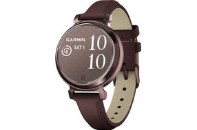 Garmin - Lily 2 Classic Smartwatch 34 mm Anodized Aluminum - Dark Bronze with Mulberry Leather Band