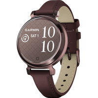 Garmin - Lily 2 Classic Smartwatch 34 mm Anodized Aluminum - Dark Bronze with Mulberry Leather Band