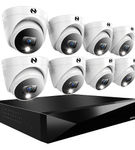 Night Owl - 12-Channel, 8-Camera Dome Indoor/Outdoor Wired 2K 2TB DVR Security System with 2-Way Au