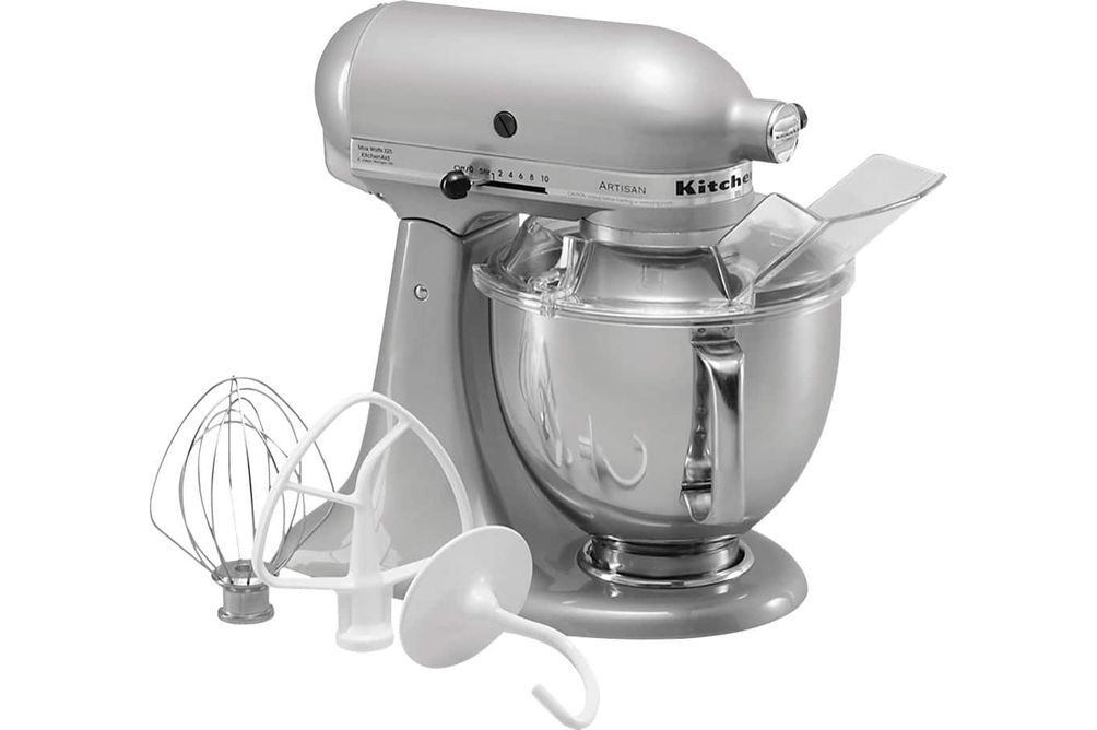 KitchenAid - Artisan Series 5 Quart Tilt-Head Stand Mixer - KSM150PSMC - Metallic Chrome