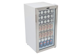 Whynter - 120-Can Beverage Refrigerator - White cabinet with stainless steel trim