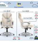 Serta - Bryce Bonded Leather Executive Office Chair - Cream