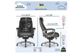 Serta - Lautner Executive Office Chair - Black with Gray Mesh