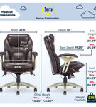 Serta - Upholstered Back in Motion Health & Wellness Manager Office Chair - Bonded Leather - Chestn