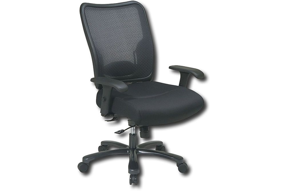 Office Star Products - Ergonomic Chair with Double Air Grid Back and Mesh Seat - Black