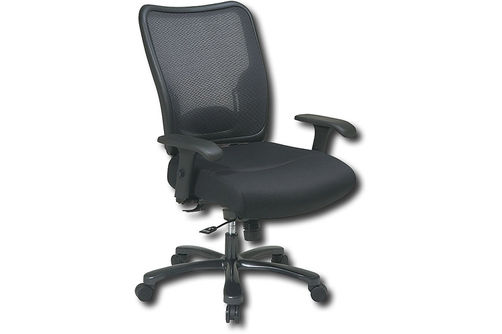 Office Star Products - Ergonomic Chair with Double Air Grid Back and Mesh Seat - Black