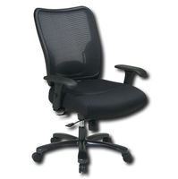 Office Star Products - Ergonomic Chair with Double Air Grid Back and Mesh Seat - Black