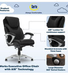 Serta - Bryce Bonded Leather Executive Office Chair - Black