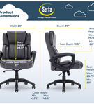 Serta - Garret Bonded Leather Executive Office Chair with Premium Cushioning - Space Gray