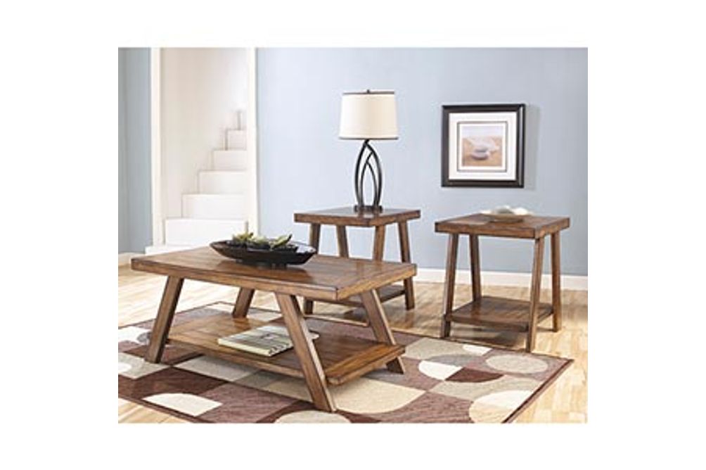 Signature Design by Ashley Bradley 3-piece Coffee Table Set- Room View