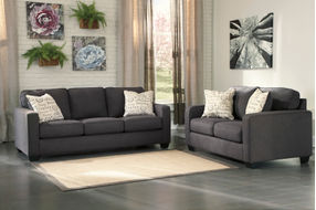 Signature Design by Ashley Alenya-Charcoal Sofa and Loveseat- Room View