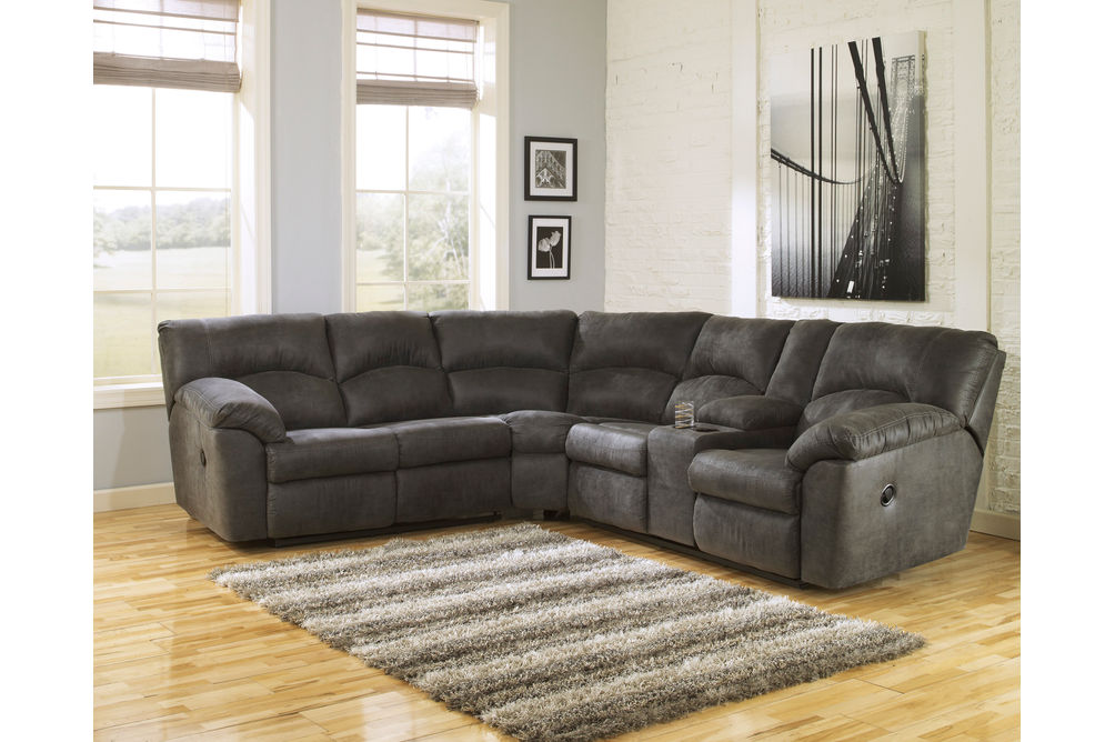 Signature Design by Ashley Tambo-Pewter 2-Piece Sectional- Room View