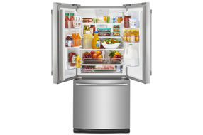 Maytag Stainless 20 Cu. Ft. French Door Bottom Mount Refrigerator- Open View
