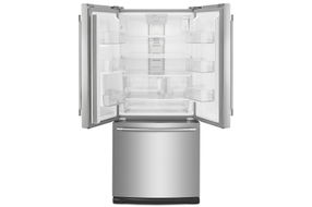 Maytag Stainless 20 Cu. Ft. French Door Bottom Mount Refrigerator- Open View Empty