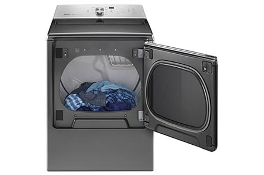 Maytag Metallic Slate 8.8 Cu. Ft. Front Load Electric Dryer- Open View