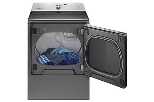 Maytag Metallic Slate 8.8 Cu. Ft. Front Load Electric Dryer- Open View