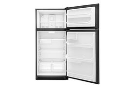 Frigidaire Black 18 Cu. Ft. Top-Freezer Refrigerator Open View Empty