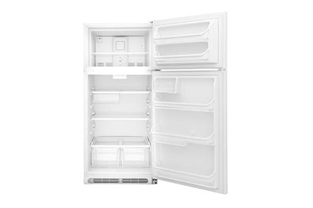 Frigidaire White 18 Cu. Ft. Top-Freezer Refrigerator Open Empty