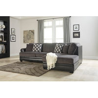 Benchcraft Kumasi-Smoke Sofa Sectional with Chaise Room View