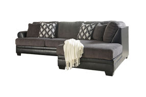 Benchcraft Kumasi-Smoke Sofa Sectional with Chaise 