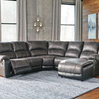 Signature Design by Ashley Nantahala-Slate 5-Piece Sectional with Chaise- Room View