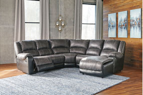 Signature Design by Ashley Nantahala-Slate 5-Piece Sectional with Chaise- Room View