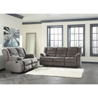 Signature Design by Ashley Tulen-Gray Reclining Sofa and Loveseat- Room View