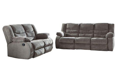 Signature Design by Ashley Tulen-Gray Reclining Sofa and Loveseat