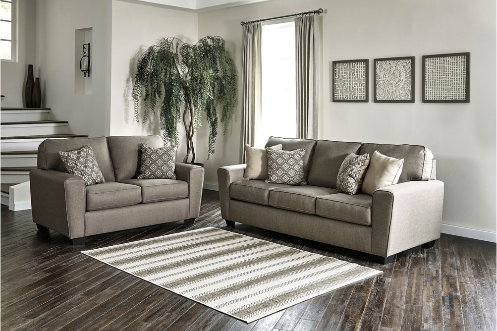 Benchcraft Calicho-Cashmere Sofa and Loveseat- Room View