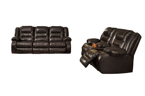 Signature Design by Ashley Vacherie-Chocolate Reclining Sofa and Loveseat