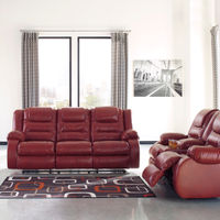 Signature Design by Ashley Vacherie-Salsa Reclining Sofa and Loveseat- Room View