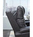 Signature Design by Ashley Composer-Gray Power Recliner- Adjustable Headrest