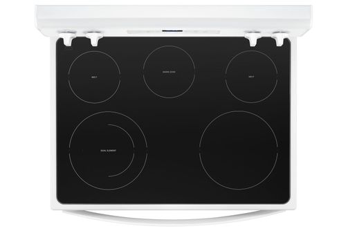 Whirlpool White 5.3 Cu. Ft. Smooth-Top Electric Range- Cooktop View