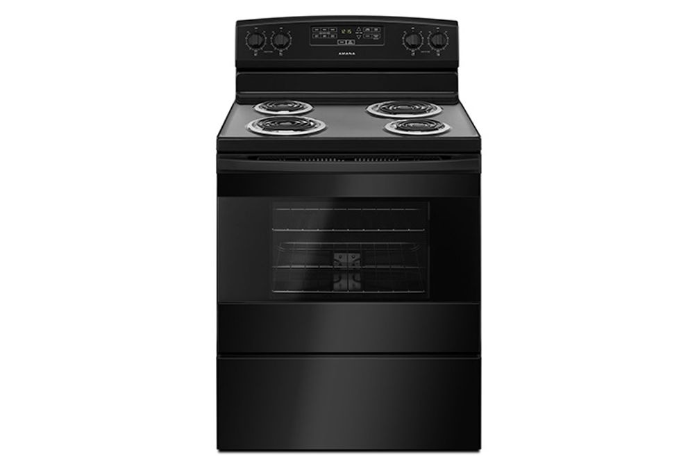 Amana Black 4.8 Cubic Feet Coil-Top Electric Range