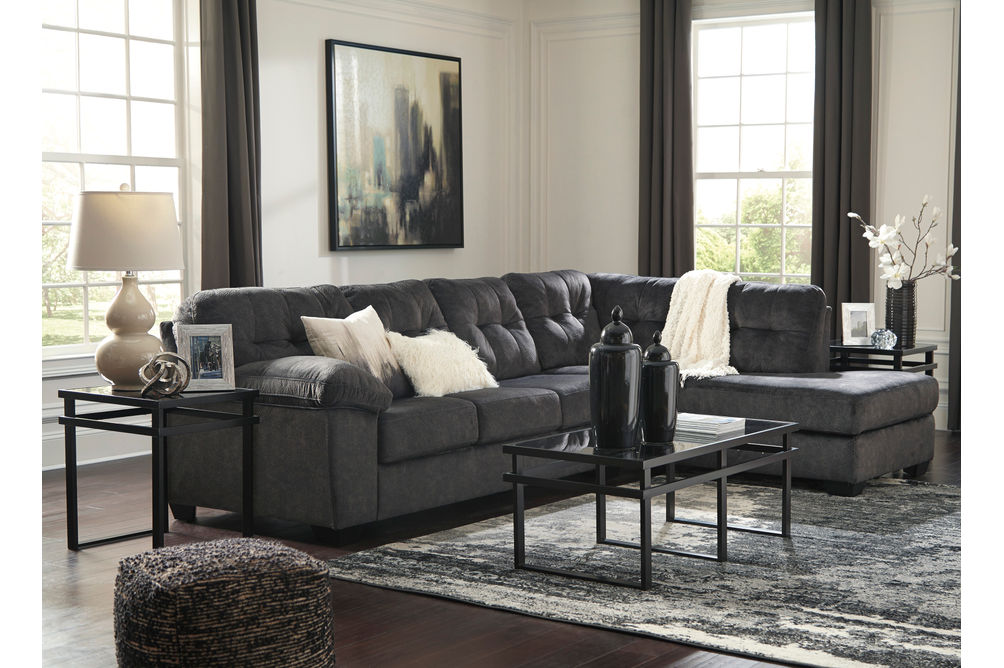 Signature Design by Ashley Accrington 2-Piece Sectional with Chaise - Sample Room View