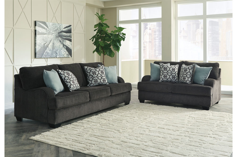 Benchcraft Charenton-Gray Sofa and Loveseat- Room View