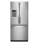 Whirlpool Stainless 20 Cubic Feet French Door Bottom Mount Refrigerator with Water Dispenser 