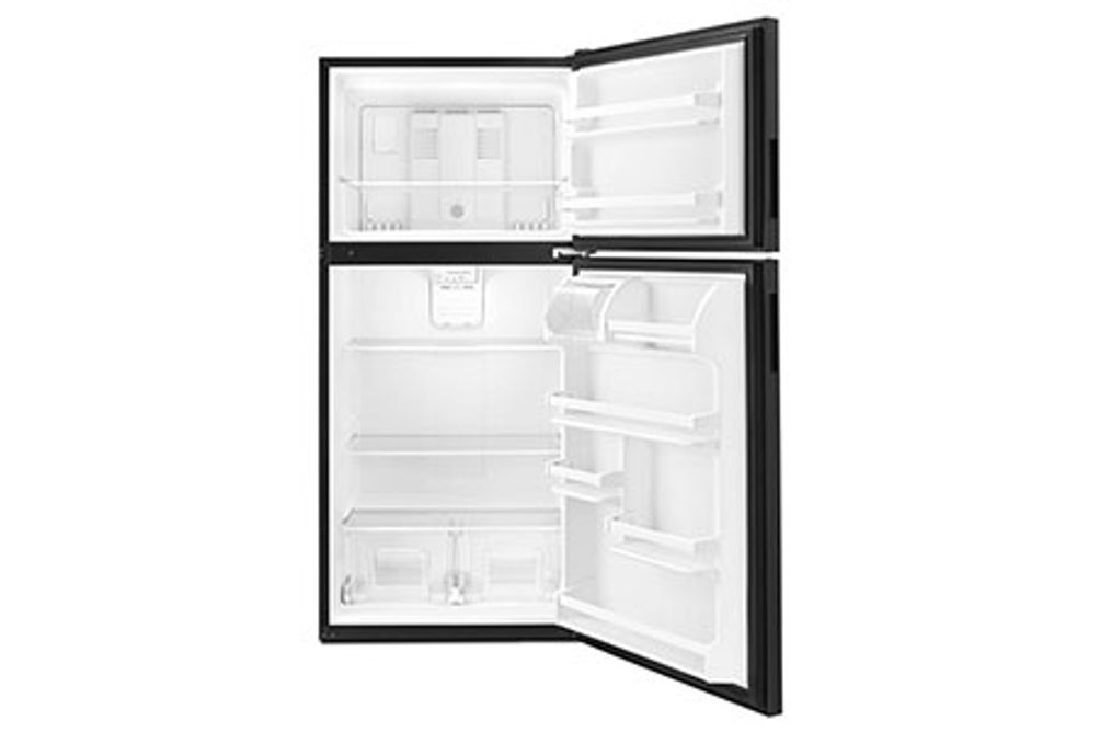 Amana Black 18 Cu. Ft. Top-Freezer Refrigerator- Open View