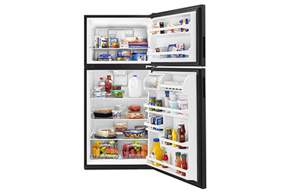 Amana Black 18 Cu. Ft. Top-Freezer Refrigerator- Open Alternate View