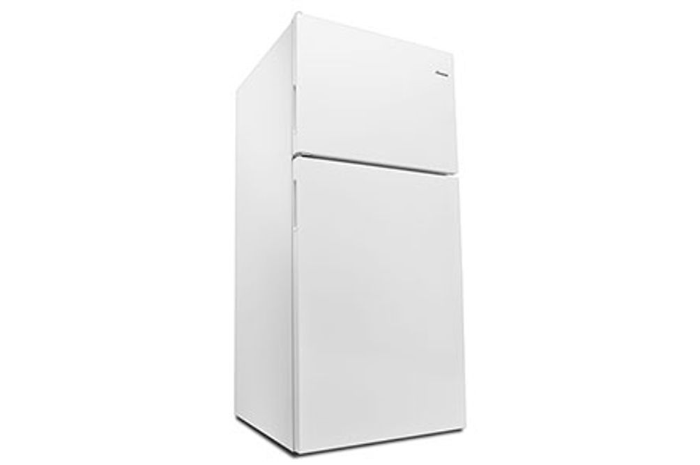 Amana White 18 Cu. Ft. Top-Freezer Refrigerator- Angle View