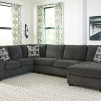 Signature Design by Ashley Ballinasloe-Smoke 3-Piece Sectional- Room View