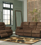 Signature Design by Ashley Tulen-Chocolate Reclining Sofa and Loveseat- Reclining