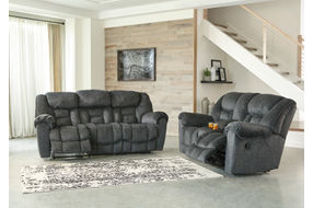 Signature Design by Ashley Capehorn-Granite Reclining Sofa and Loveseat- Room View