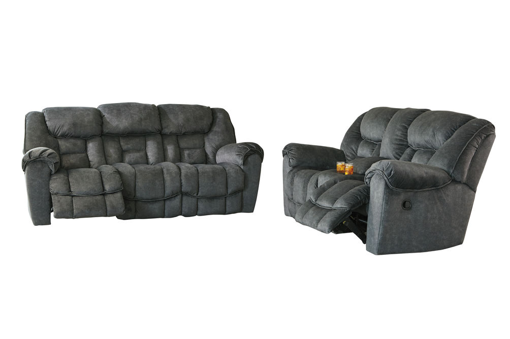 Signature Design by Ashley Capehorn-Granite Reclining Sofa and Loveseat