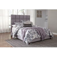 Signature Design by Ashley Dolante Queen Square-Tufted Upholstered Bed - Gray - Sample Room View