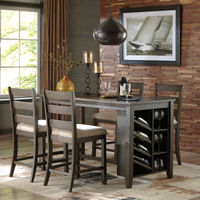 Signature Design by Ashley Rokane 5-Piece Counter-Height Dining Set- Room View