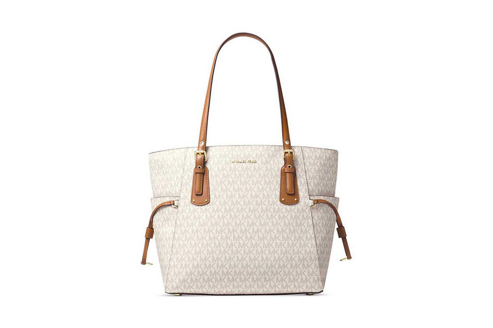 Michael Kors Signature Voyager Tote -  Vanilla with Acorn Accents