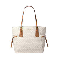 Michael Kors Signature Voyager Tote -  Vanilla with Acorn Accents