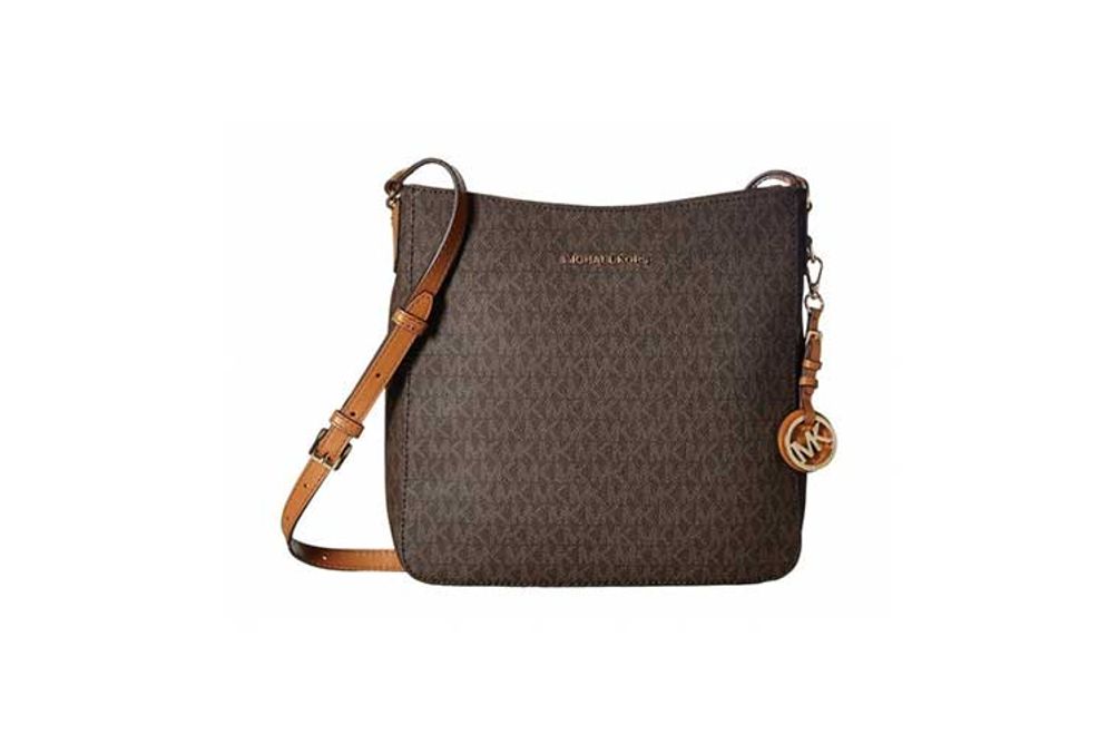 Michael Kors Jet Set Large Signature Messenger Bag - Brown