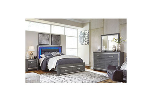 Signature Design by Ashley Lodanna 6-Piece Queen Bedroom Set- Heaboard Lighting